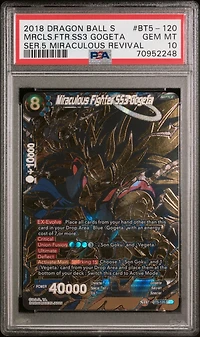 2018 Dragon Ball Super Card Game Series 5 Miraculous Revival Bt5-120 Miraculous Fighter Ss3 Gogeta Secret Rare PSA 10