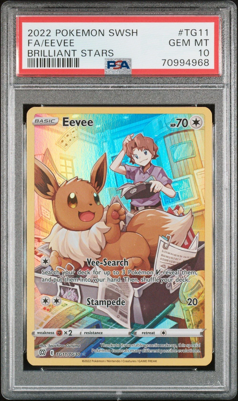 2022 Pokemon Sword & Shield Brilliant Stars Tg11 Fa/eevee PSA