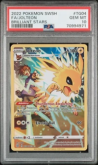 2022 Pokemon Sword & Shield Brilliant Stars Tg04 Fa/jolteon PSA