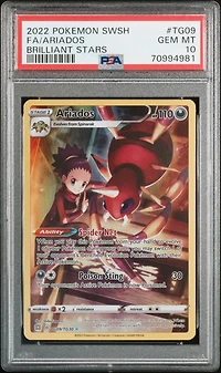 2022 Pokemon Sword & Shield Brilliant Stars Tg09 Fa/ariados PSA 10