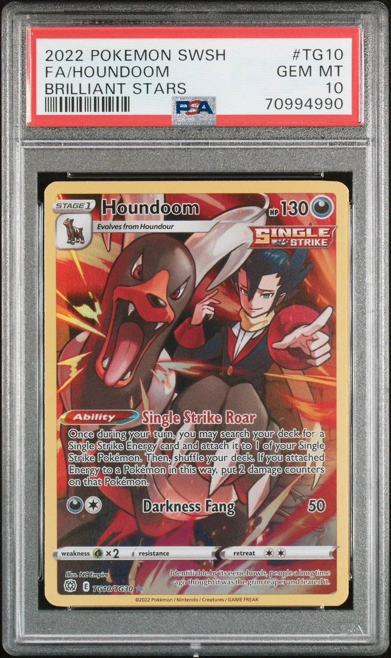 2022 Pokemon Sword & Shield Brilliant Stars Tg10 Fa/houndoom PSA 10