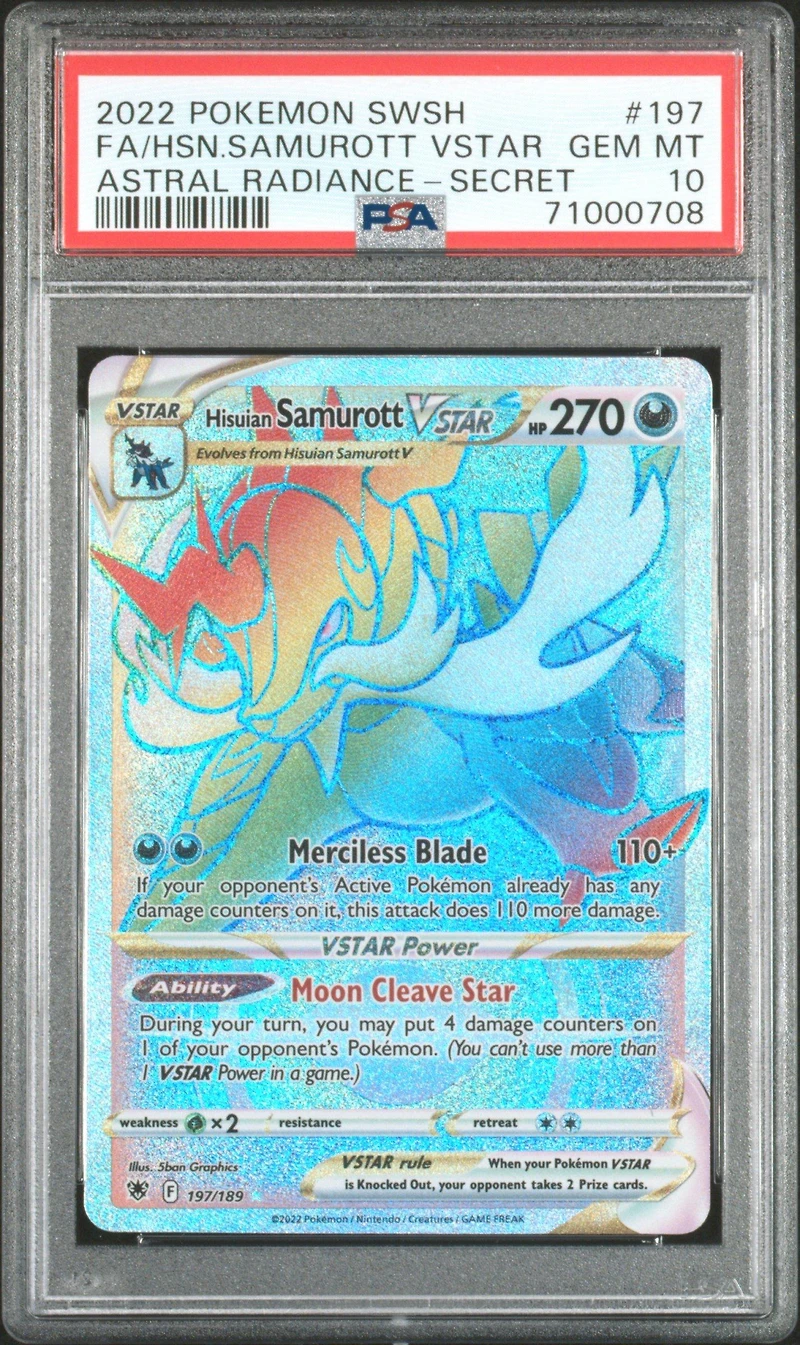2022 Pokemon Sword & Shield Astral Radiance Full Art/hisuian Samurott Vstar Secret PSA