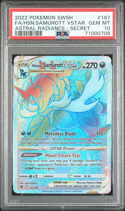 2022 Pokemon Sword & Shield Astral Radiance Full Art/hisuian Samurott Vstar Secret PSA