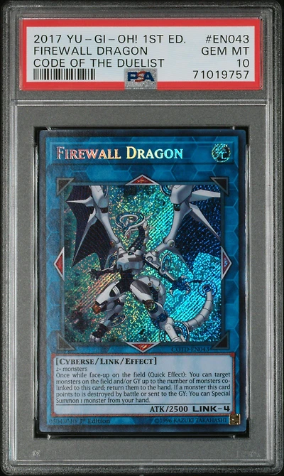 2017 Yu-gi-oh! Cotd-code Of The Duelist En043 Firewall Dragon 1st Edition PSA 10