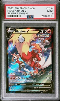 2022 Pokemon Sword & Shield Silver Tempest Tg14 Fa/blaziken V PSA