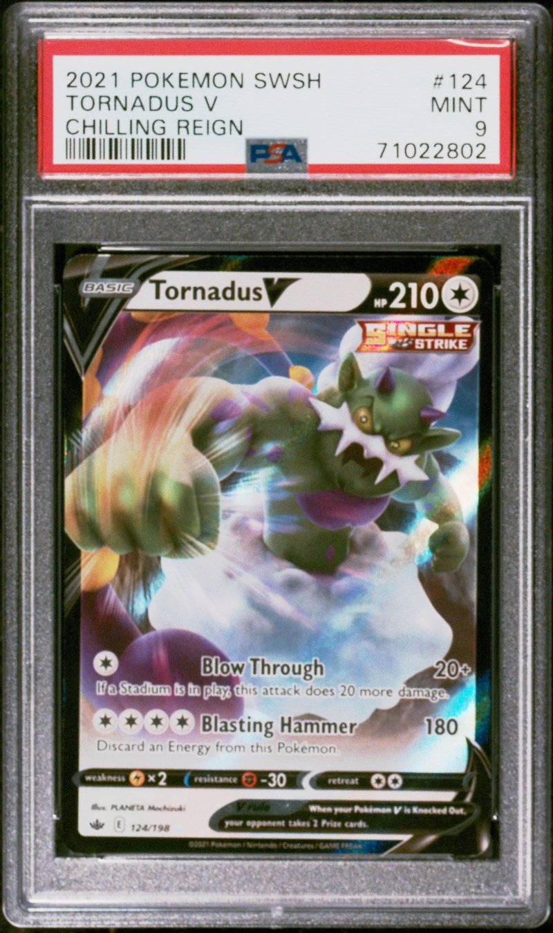 2021 Pokemon Sword & Shield Chilling Reign 124 Tornadus V PSA
