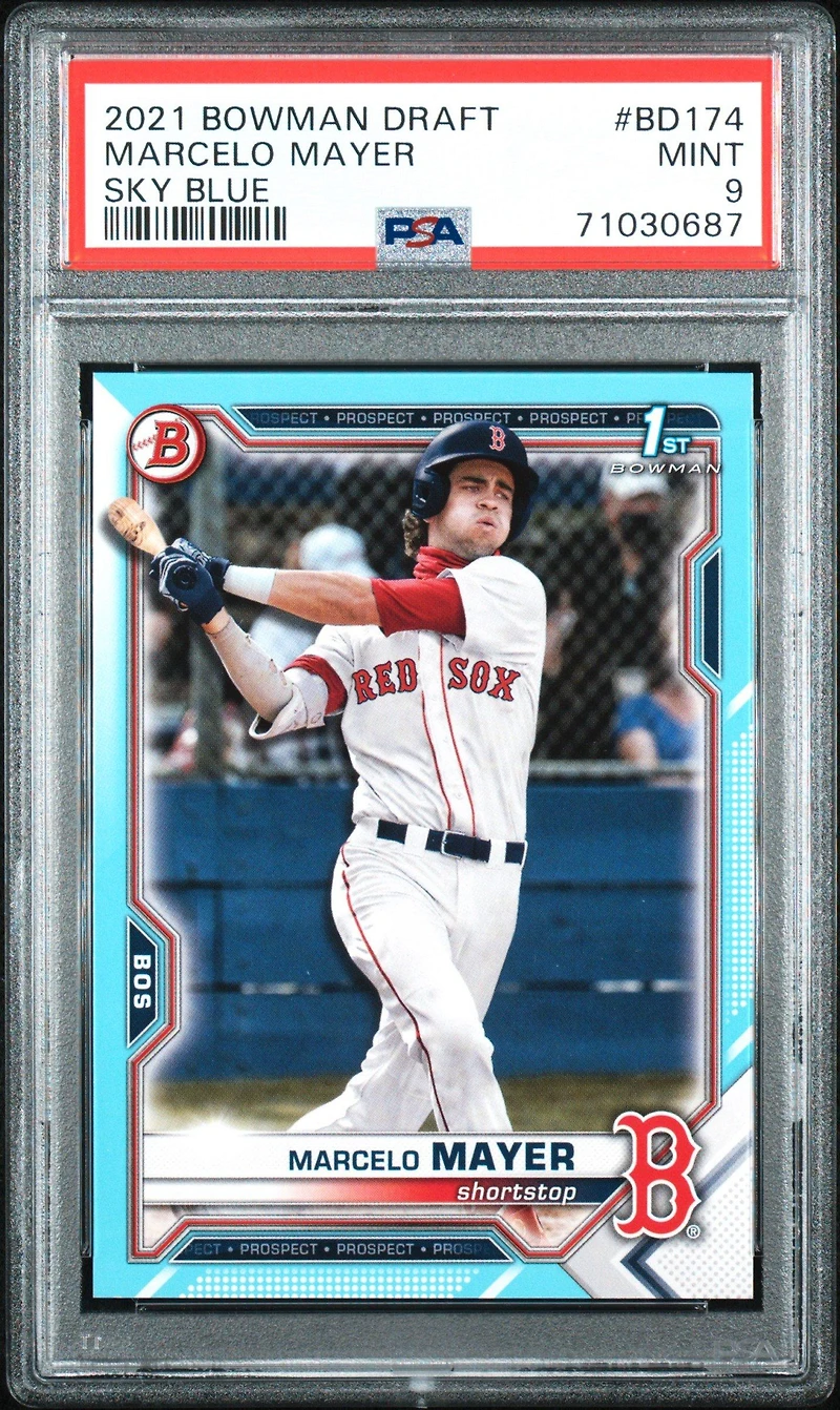 2021 Bowman Draft Bd174 Marcelo Mayer Sky Blue PSA 9