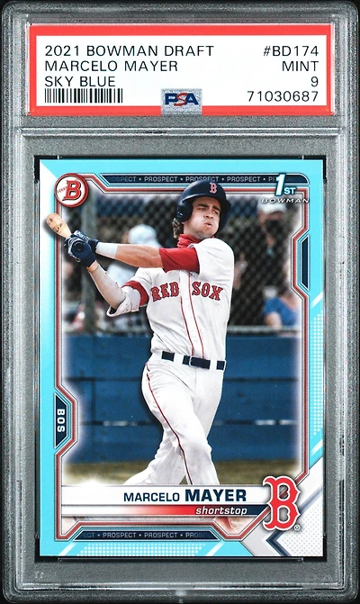 2021 Bowman Draft Bd174 Marcelo Mayer Sky Blue PSA 9