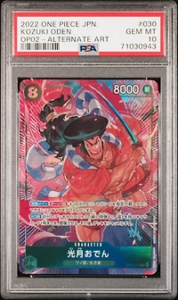 2022 One Piece Japanese Paramount War 030 Kozuki Oden Alternate Art PSA 10