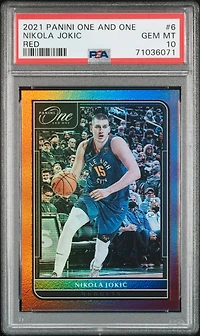 2021 Panini One And One 6 Nikola Jokic Red PSA 10