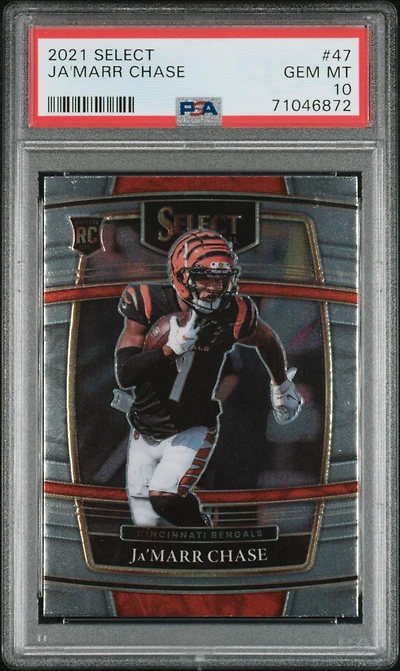 2021 Panini Select 47 Ja'marr Chase PSA