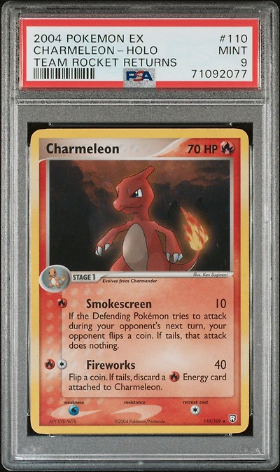 2004 Pokemon Ex Team Rocket Returns 110 Charmeleon-holo PSA