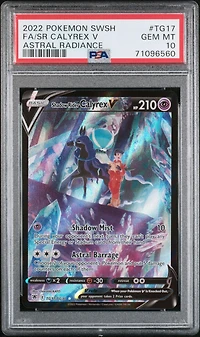 2022 Pokemon Sword & Shield Astral Radiance Tg17 Full Art/shadow Rider Calyrex V PSA