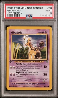 2000 Pokemon Neo Genesis 1st Edition 58 Girafarig PSA 9