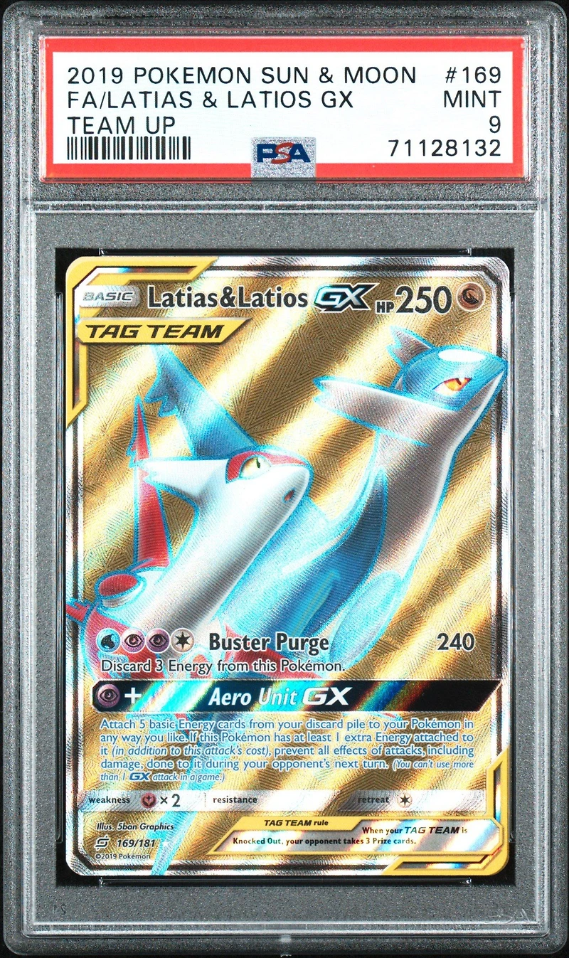 2019 Pokemon Sun & Moon Team Up Full Art/latias & Latios Gx PSA