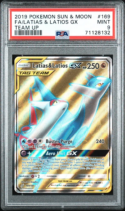 2019 Pokemon Sun & Moon Team Up Full Art/latias & Latios Gx PSA