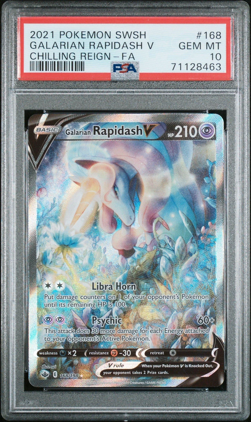 2021 Pokemon Sword & Shield Chilling Reign 168 Galarian Rapidash V PSA