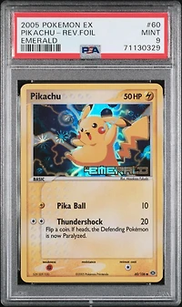 2005 Pokemon Ex Emerald 60 Pikachu-reverse Foil PSA 9