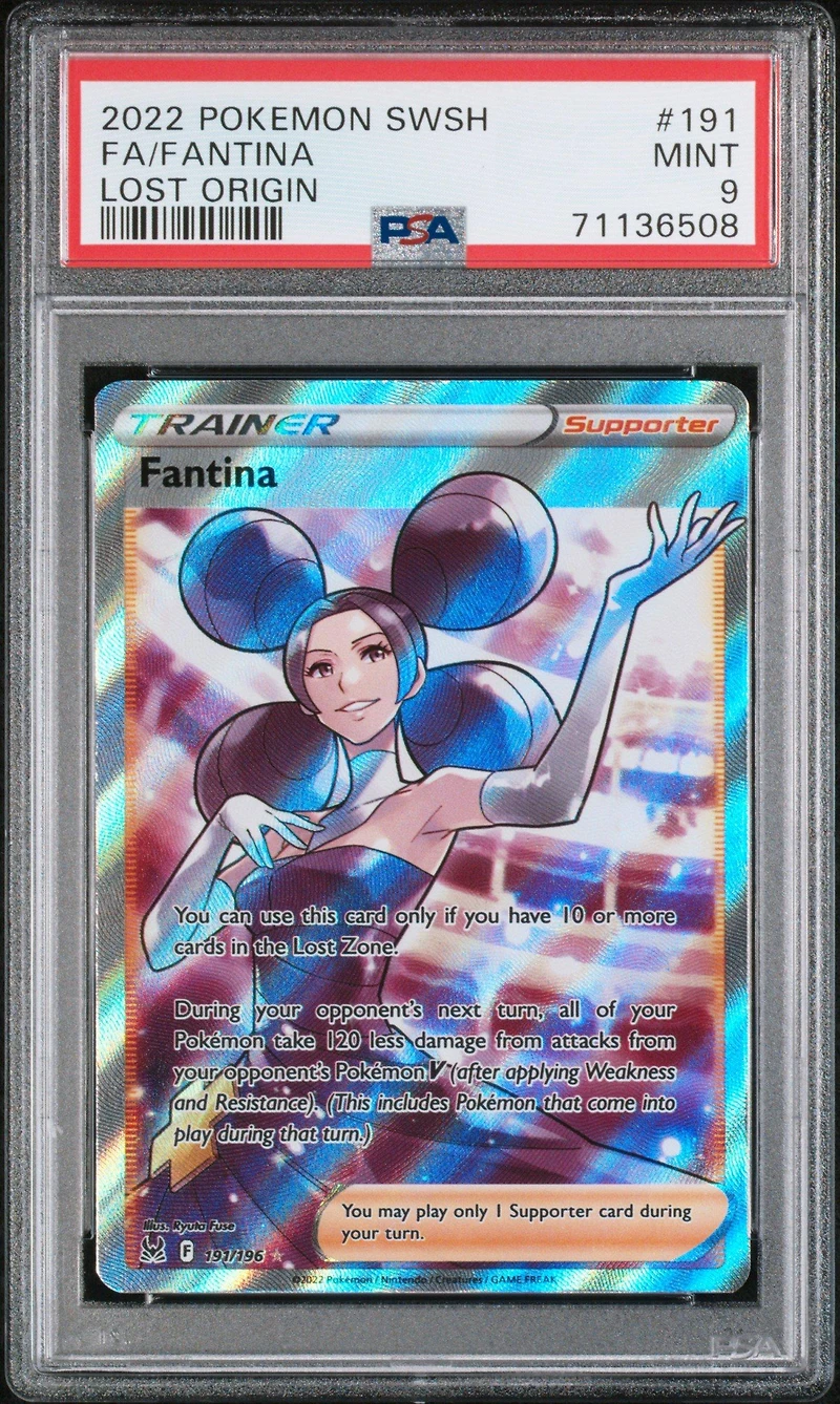 2022 Pokemon Sword & Shield Lost Origin 191 Full Art/fantina PSA