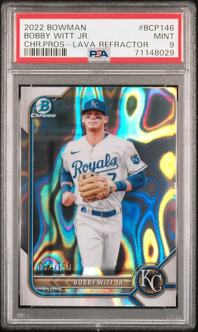 2022 Bowman Chrome Prospects Bcp146 Bobby Witt Jr. Lava Refractor PSA 9