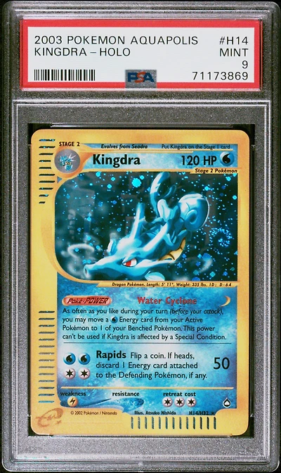 2003 Pokemon Aquapolis H14 Kingdra-holo PSA