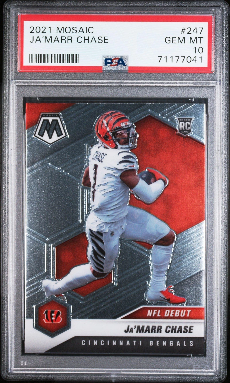 2021 Panini Mosaic 247 Ja’marr Chase PSA 10