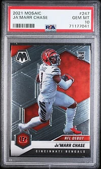2021 Panini Mosaic 247 Ja’marr Chase PSA 10