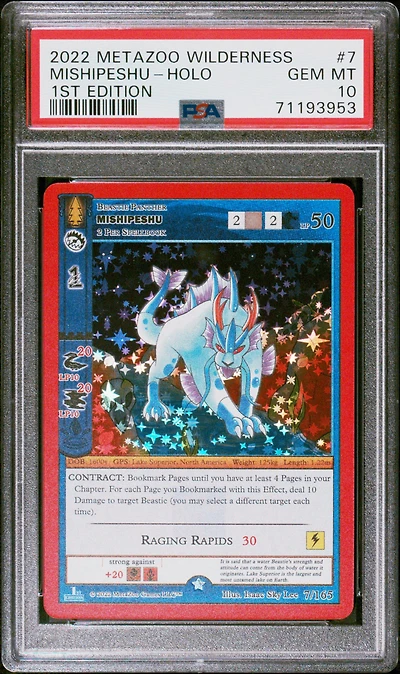 2022 Metazoo Wilderness 7 Mishipeshu-holo 1st Edition PSA 10