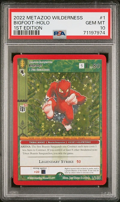 2022 Metazoo Wilderness 1 Bigfoot-holo 1st Edition PSA