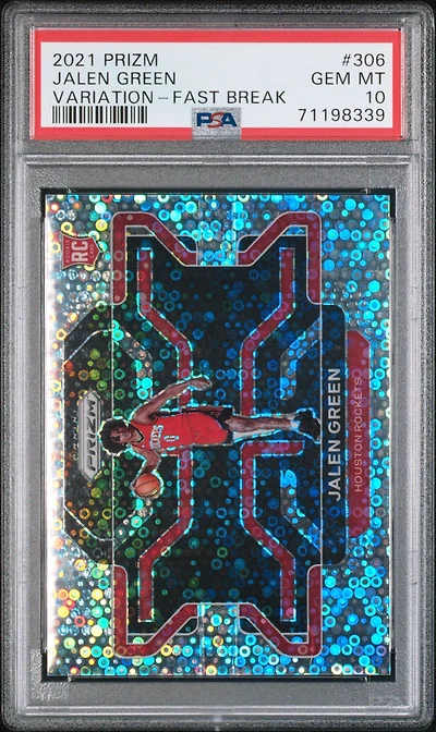 2021 Panini Prizm 306 Jalen Green Variation-fast Break PSA 10