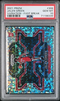 2021 Panini Prizm 306 Jalen Green Variation-fast Break PSA 10