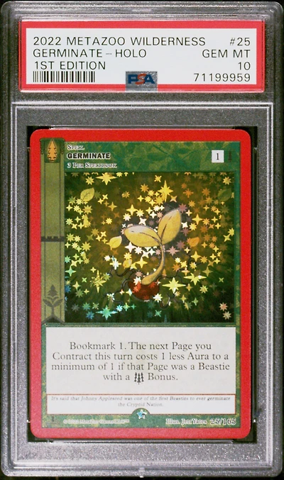 2022 Metazoo Wilderness 25 Germinate-holo 1st Edition PSA 10