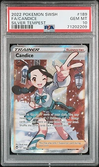 2022 Pokemon Sword & Shield Silver Tempest 189 Full Art/candice PSA