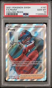 2021 Pokemon Sword & Shield Chilling Reign 197 Full Art/peony PSA 10