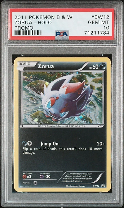 2011 Pokemon Black & White Promo Bw12 Zorua-holo PSA 10