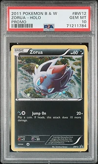 2011 Pokemon Black & White Promo Bw12 Zorua-holo PSA 10