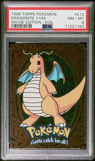 1999 Topps Pokemon The Movie Edt E12 Dragonite #149 Foil PSA 8
