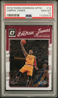 2016 Panini Donruss Optic 15 Lebron James PSA 10