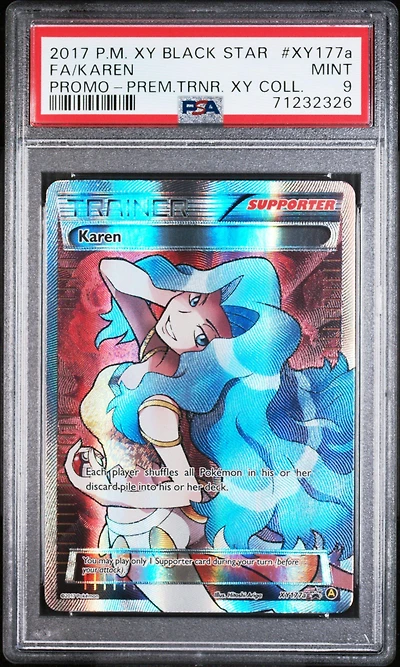 2017 Pokemon Xy Black Star Promo Xy177a Full Art/karen Premium Trainer Xy Collection PSA