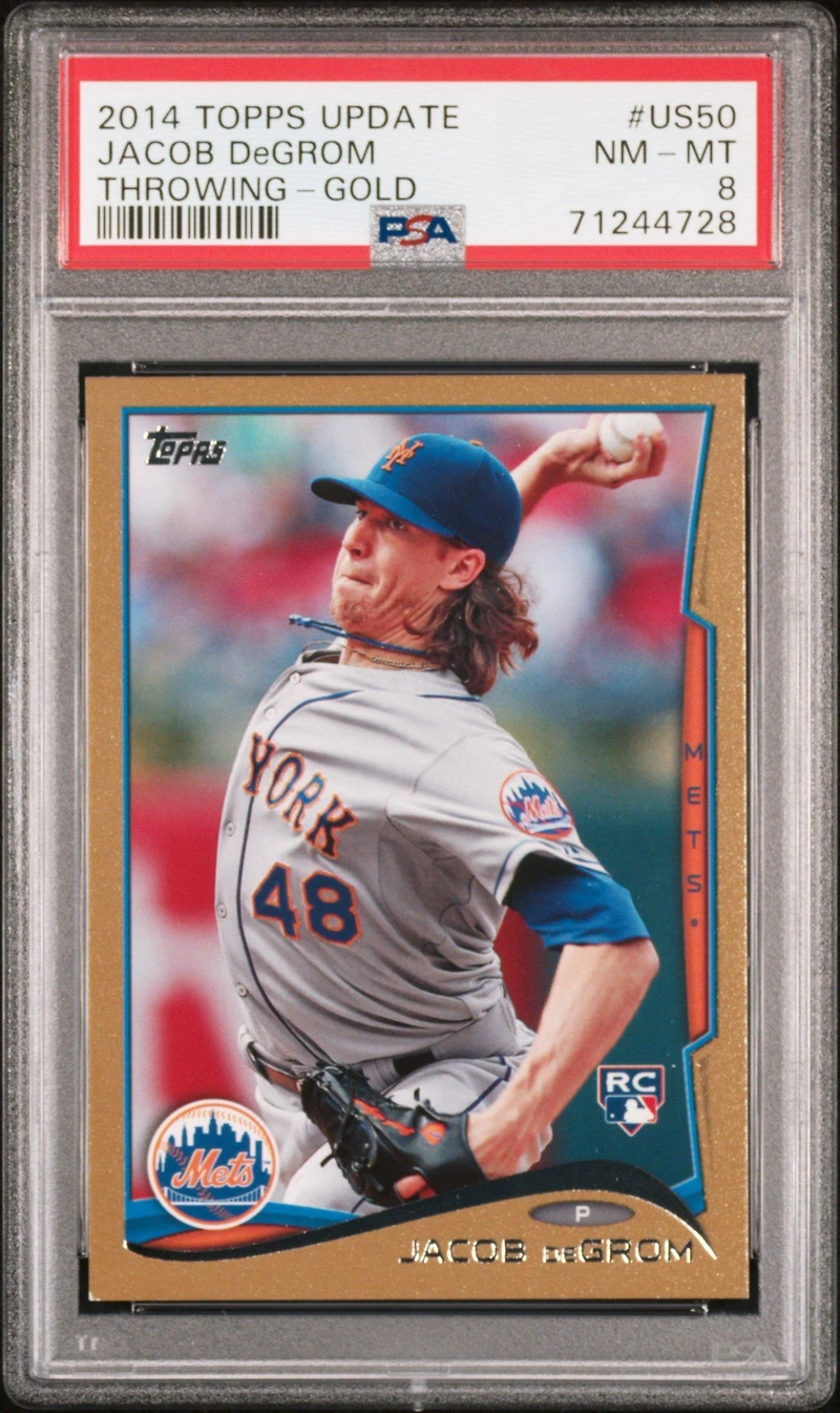 2014 Topps Update Us50 Jacob Degrom Throwing-gold PSA 8