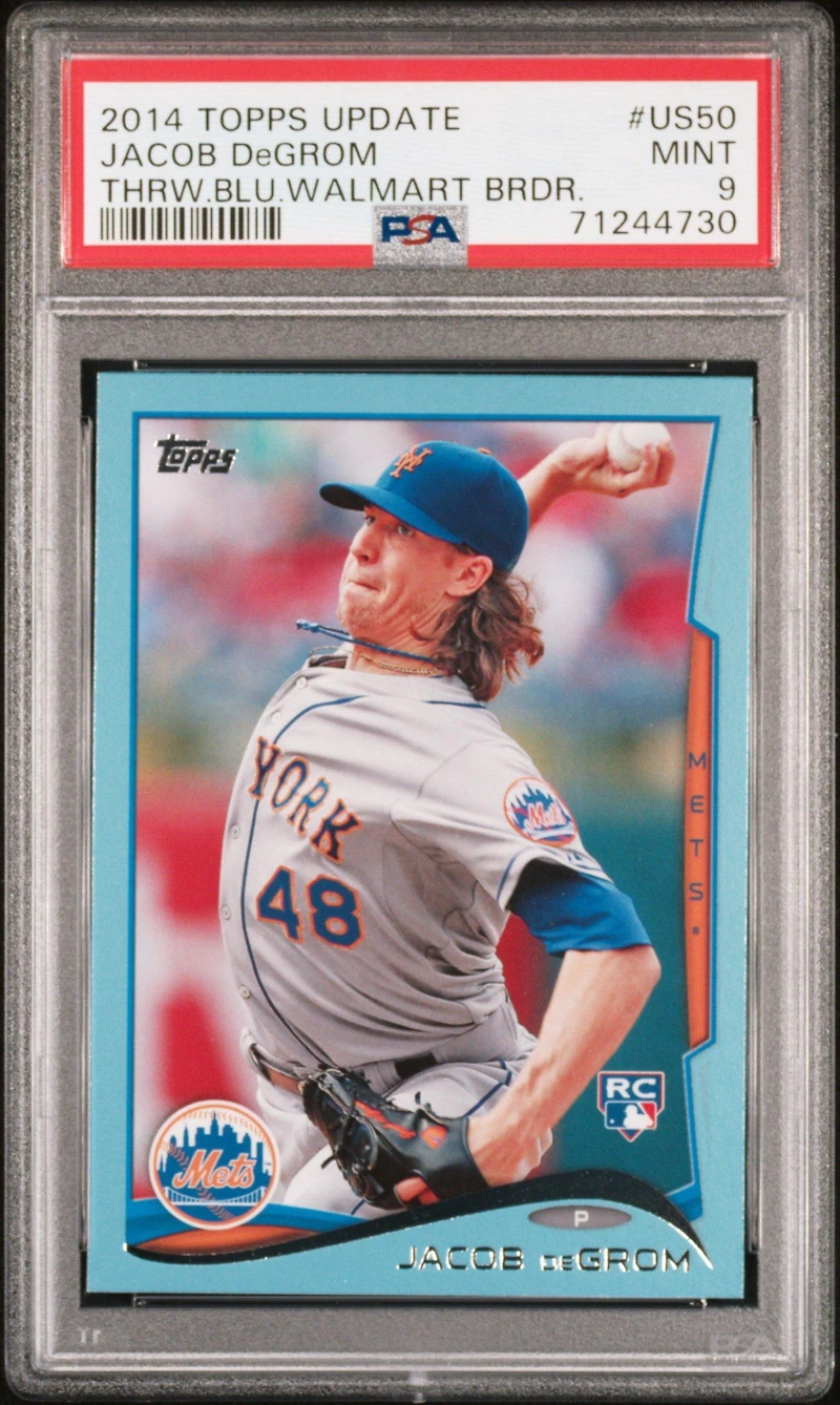 2014 Topps Update Us50 Jacob Degrom Throwing-blue Walmart Border PSA 9