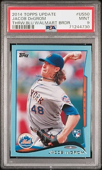 2014 Topps Update Us50 Jacob Degrom Throwing-blue Walmart Border PSA 9