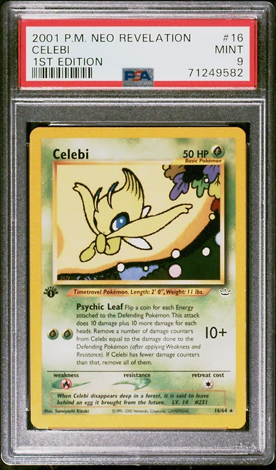 2001 Pokemon Neo Revelation 1st Edition 16 Celebi PSA 9