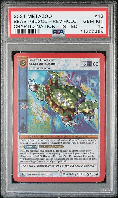 2021 Metazoo Cryptid Nation 12 Beast Of Busco-reverse Holo 1st Edition PSA 10