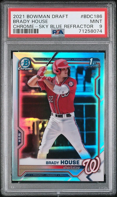 2021 Bowman Draft Bdc186 Brady House Chrome-sky Blue Refractor PSA 9
