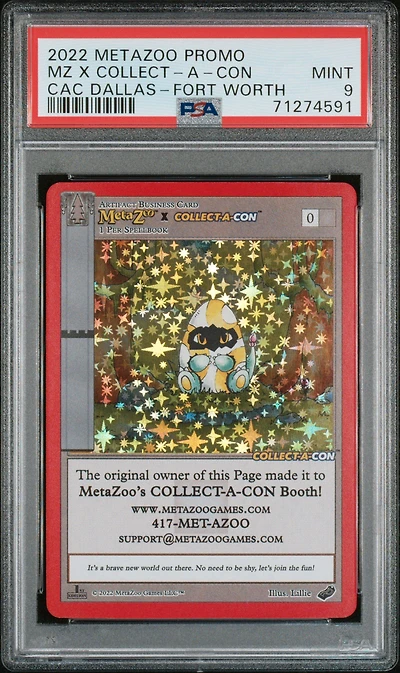 2022 Metazoo Promo Metazoo X Collect-a-con Collect-a-con Dallas-fort Worth PSA 9