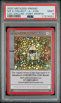 2022 Metazoo Promo Metazoo X Collect-a-con Collect-a-con Dallas-fort Worth PSA 9