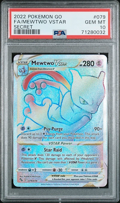 2022 Pokemon Go 079 Fa/mewtwo Vstar PSA