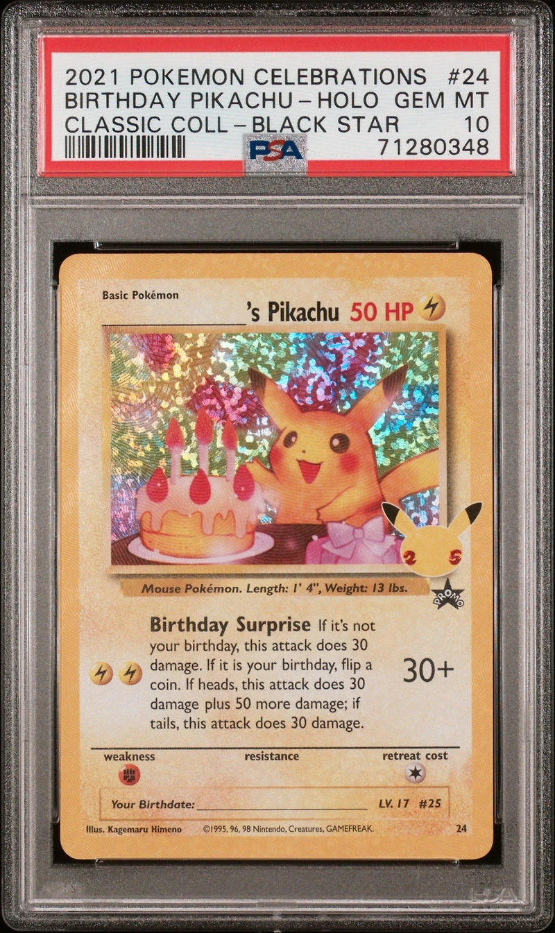 2021 Pokemon Celebrations Classic Collection 24 Birthday Pikachu PSA