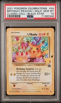 2021 Pokemon Celebrations Classic Collection 24 Birthday Pikachu PSA